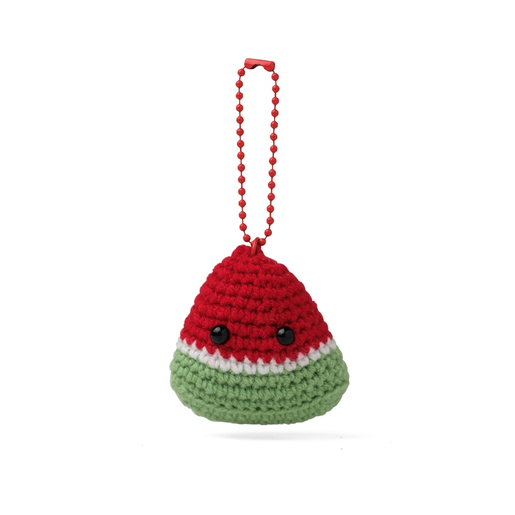 XOXO Bali - Watermelon Amigurumi Keychain | Gantungan Kunci Buah Semangka