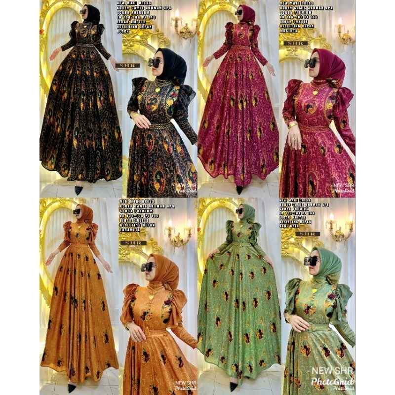 NEW SHR ORI 100% DRESS MAXI SCUBA GAMIS AKUMAH APA SYAHIRA