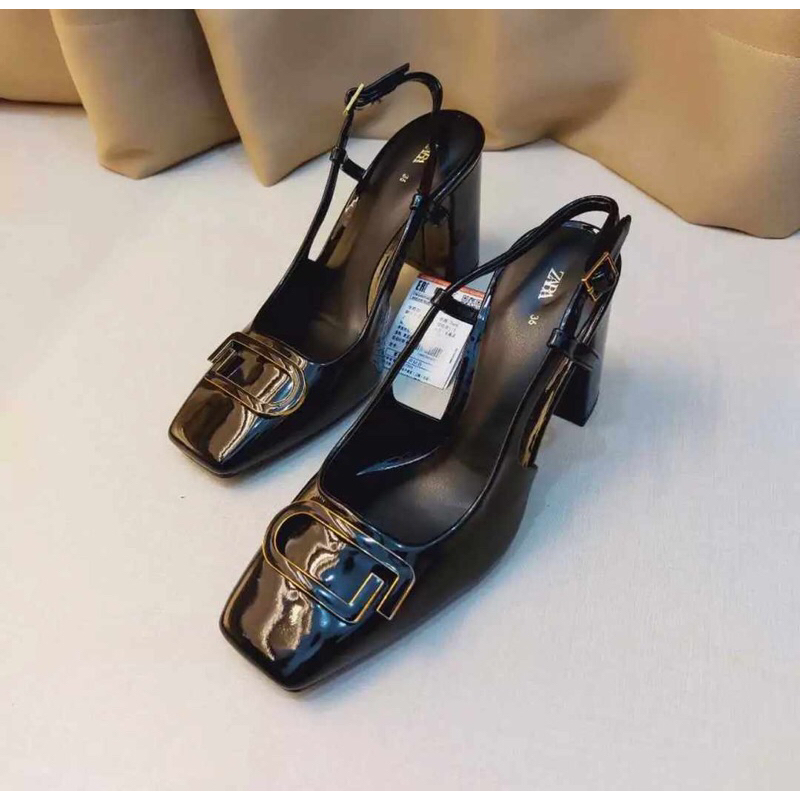 preloved high heels zara warna hitam ukuran 36