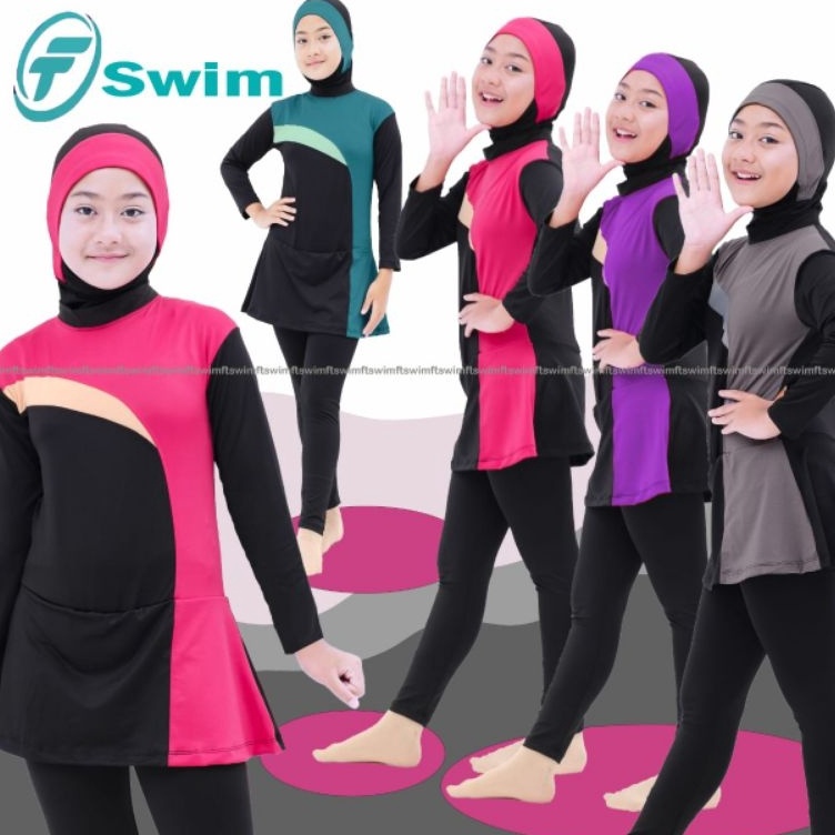 Produk Terbaik Baju renang anak perempuan pakaian renang anak TK SD muslimah baju renang anak muslim