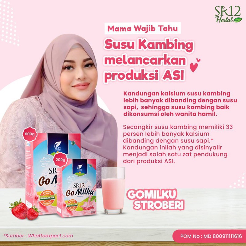 

SUSU GOMILKU Strawberry SR12 - Gomilku SR12 - Susu Tanpa Gula - Susu Kambing Etawa