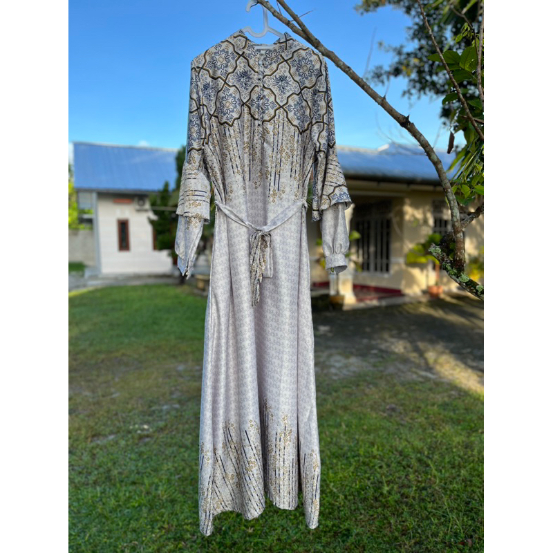 Baju Sarimbit Set Couple Keluarga Mutiara Series - GAMIS IBU - Kain DIOR SILK PREMIUM - Bangka Belit