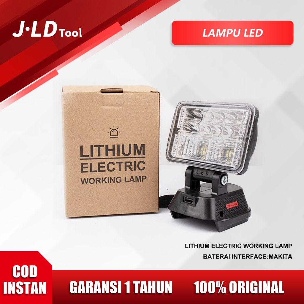 JLD lampu emergency,senter mini cas super terang,senter LED multifungsi Lampu baterai Makita Lampu L