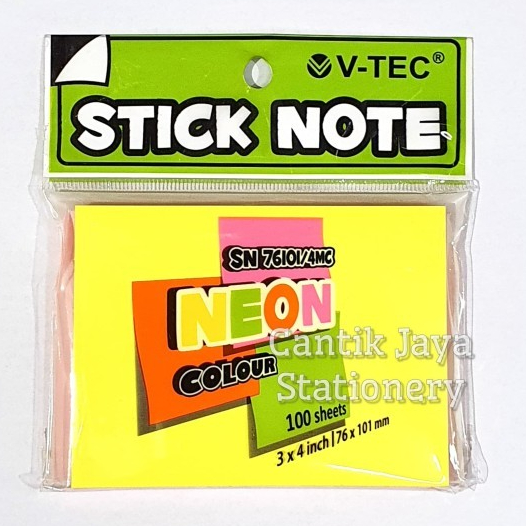 

Pembatas Stick Note V-tec Besar Ukuran 76 mm x 101 mm