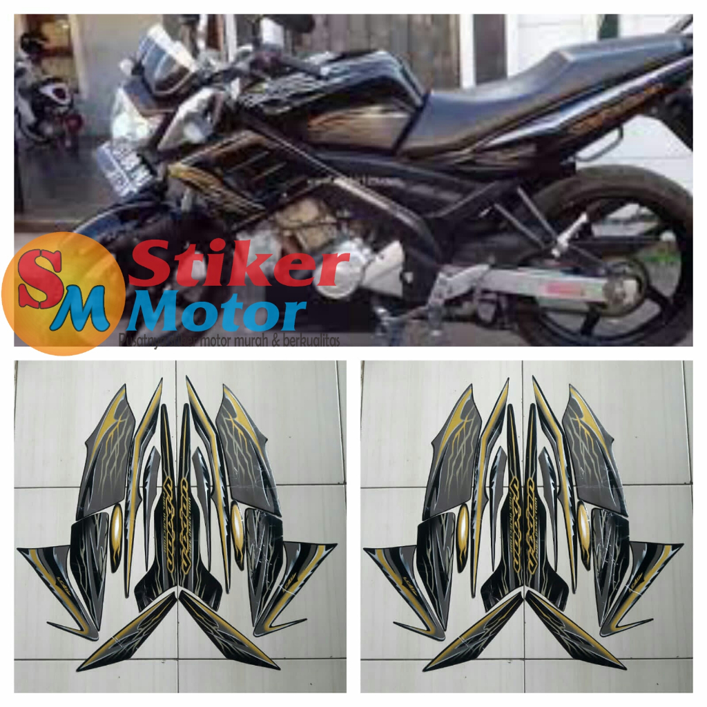 STRIPING STICKER LIS LES POLET BODY MOTOR VIXION 2010 GOLD