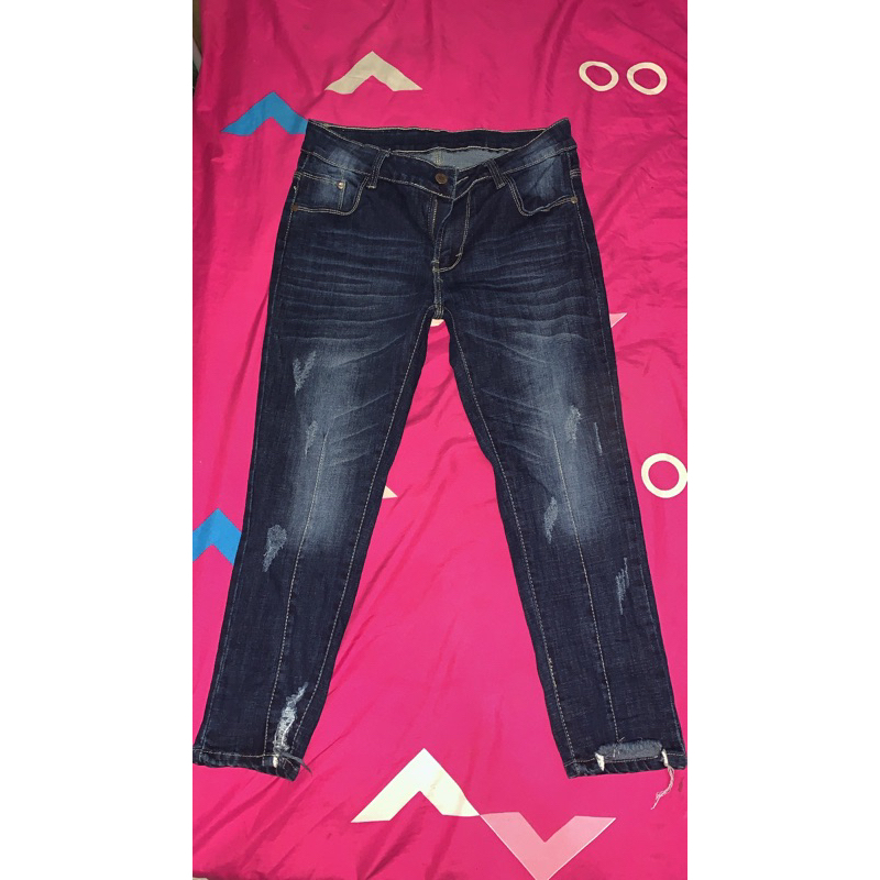 Preloved celana boyfriend ripped jeans bershka sobek