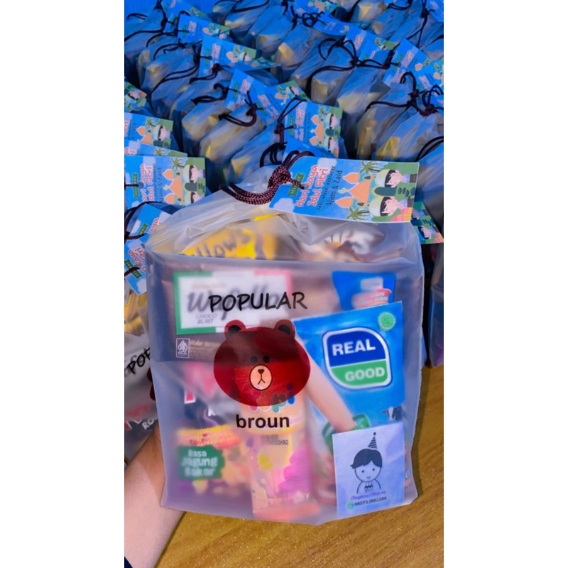 

Bingkisan Ulang Tahun Kemasan Pouch / Bingkisan ulang tahun Anak Hampers Ultah ( free kartu ucapan )