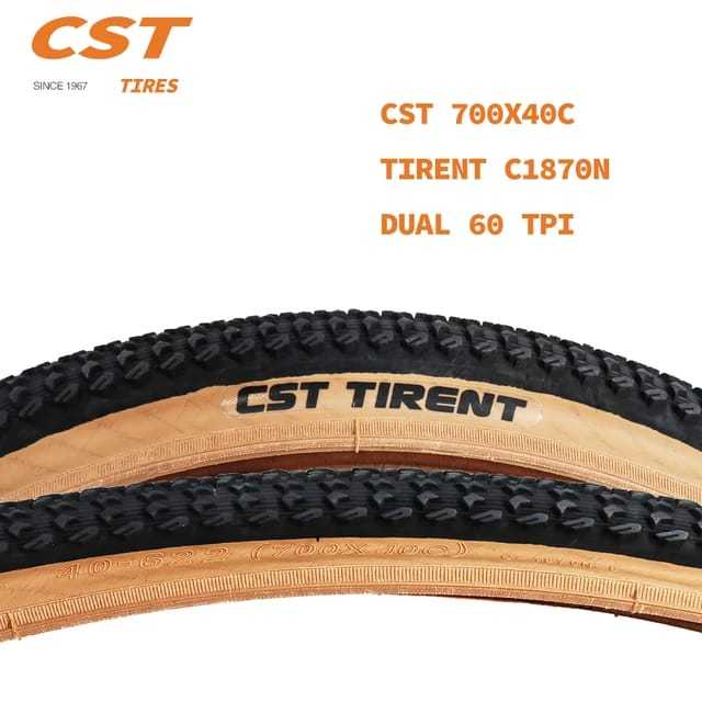 Ban Luar CST Tirent 700 x 40C Gravel Hybrid Tanwall Skinwall Coklat Non Foldable Sepeda Bike 700c