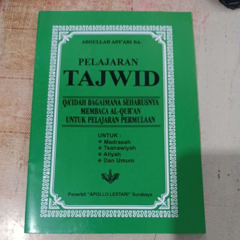 

pelajaran tajwid abdulla asyari ba, penerbit apolo lestari surabaya