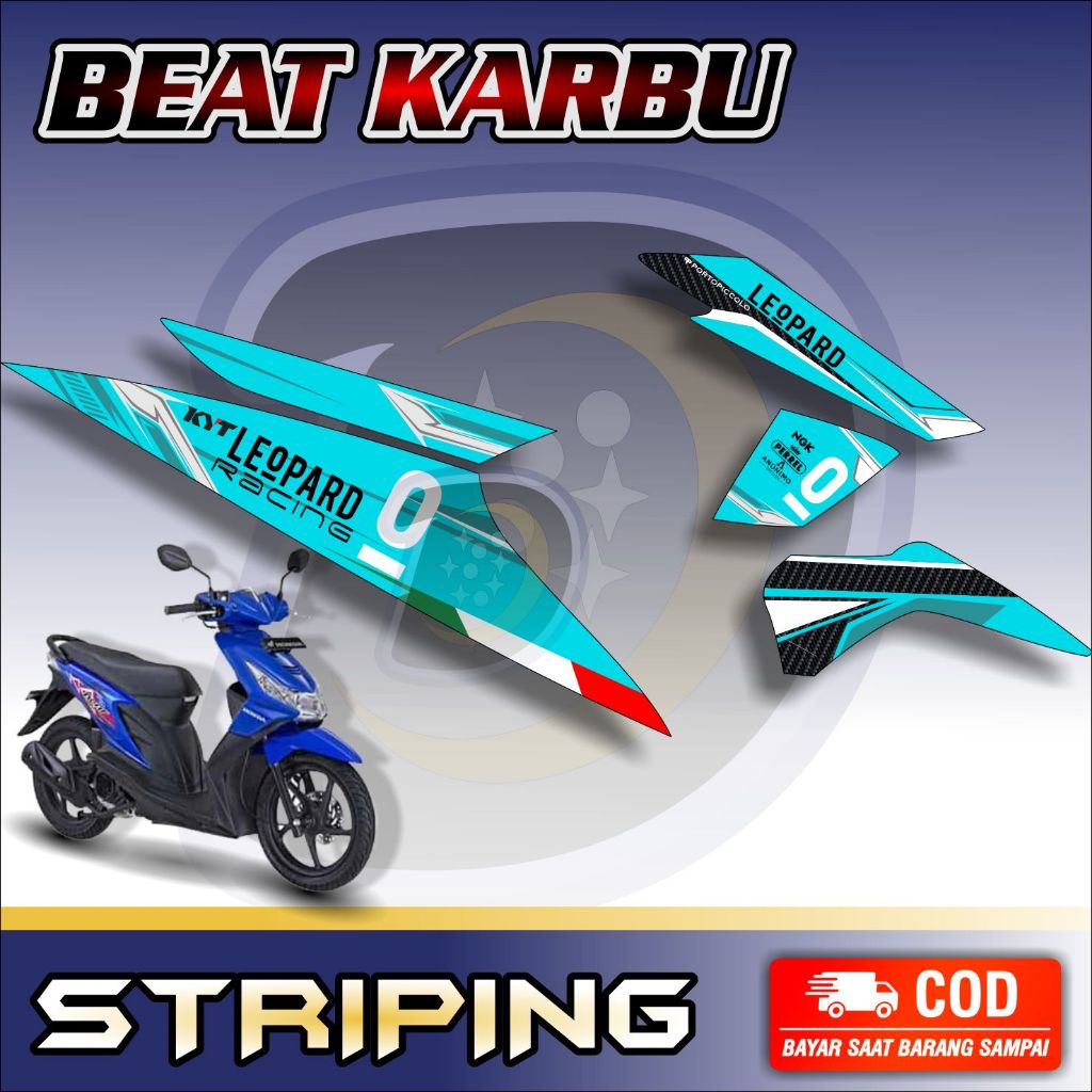 Striping Lis Honda Beat Karbu Stiker Motor Beat Karbu Leopard