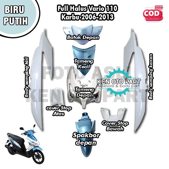 Full Sepaket Body Halus Vario 110 Karbu Lama OLD Biru Putih 2007-2013