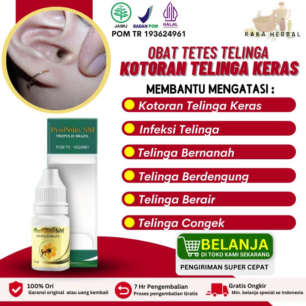 Obat Tetes Telinga Kotoran Keras, Obat Pelunak Kotoran Telinga Keras, Obat Pembersih Telinga Kotor, 