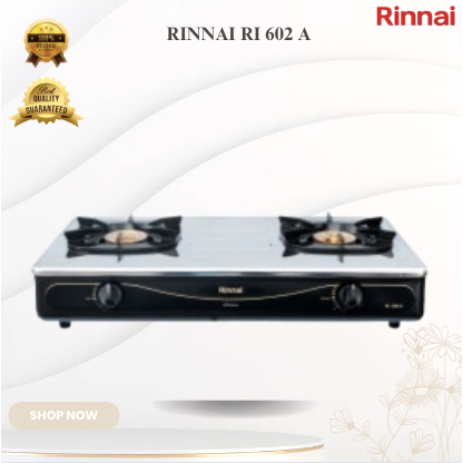 RINNAI KOMPOR GAS 2 TUNGKU RI 602 A KOMPOR RINNAI ORIGINAL/RI 602A/RI-602A/RI 602 A/RI602 A/RI602A