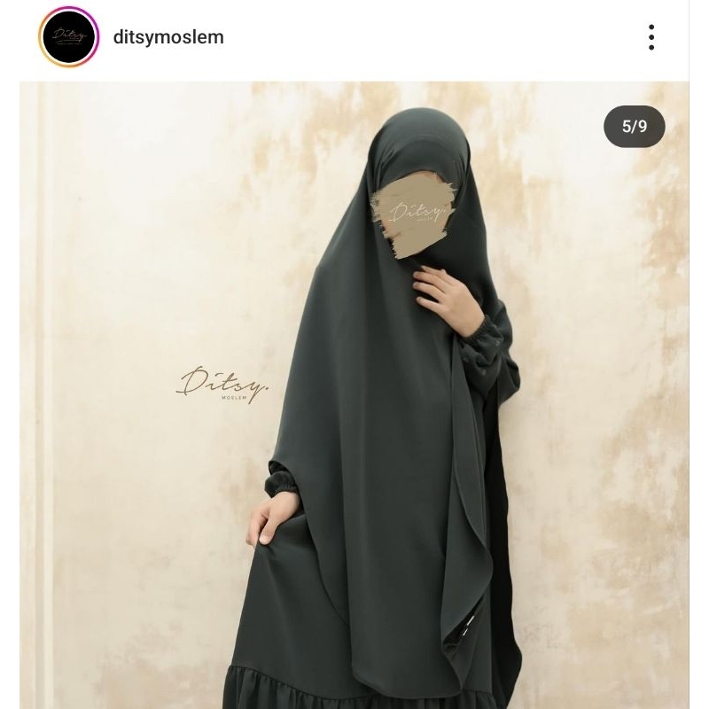 Ditsy Little Shaala Forest Night S French Khimar Anak