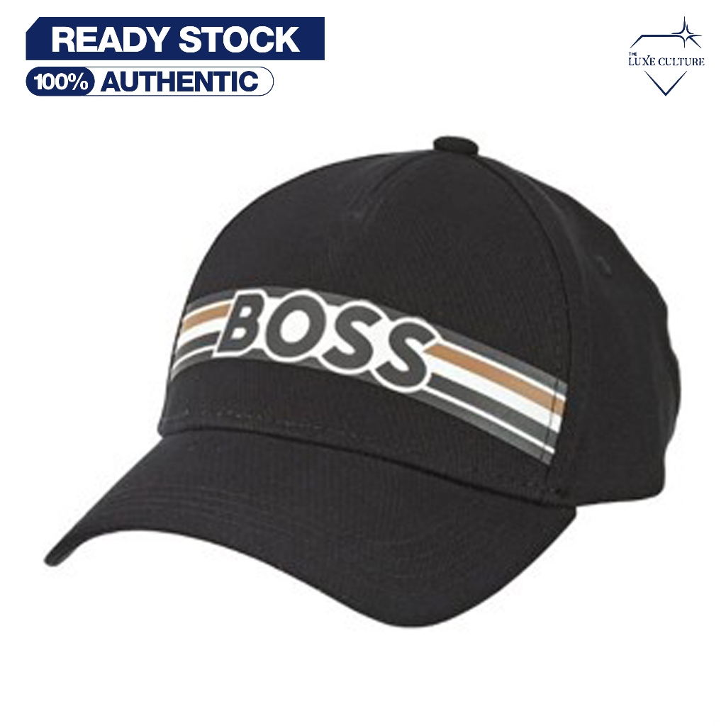 Hugo Boss Stripe Beige White Cap / Topi Branded Original