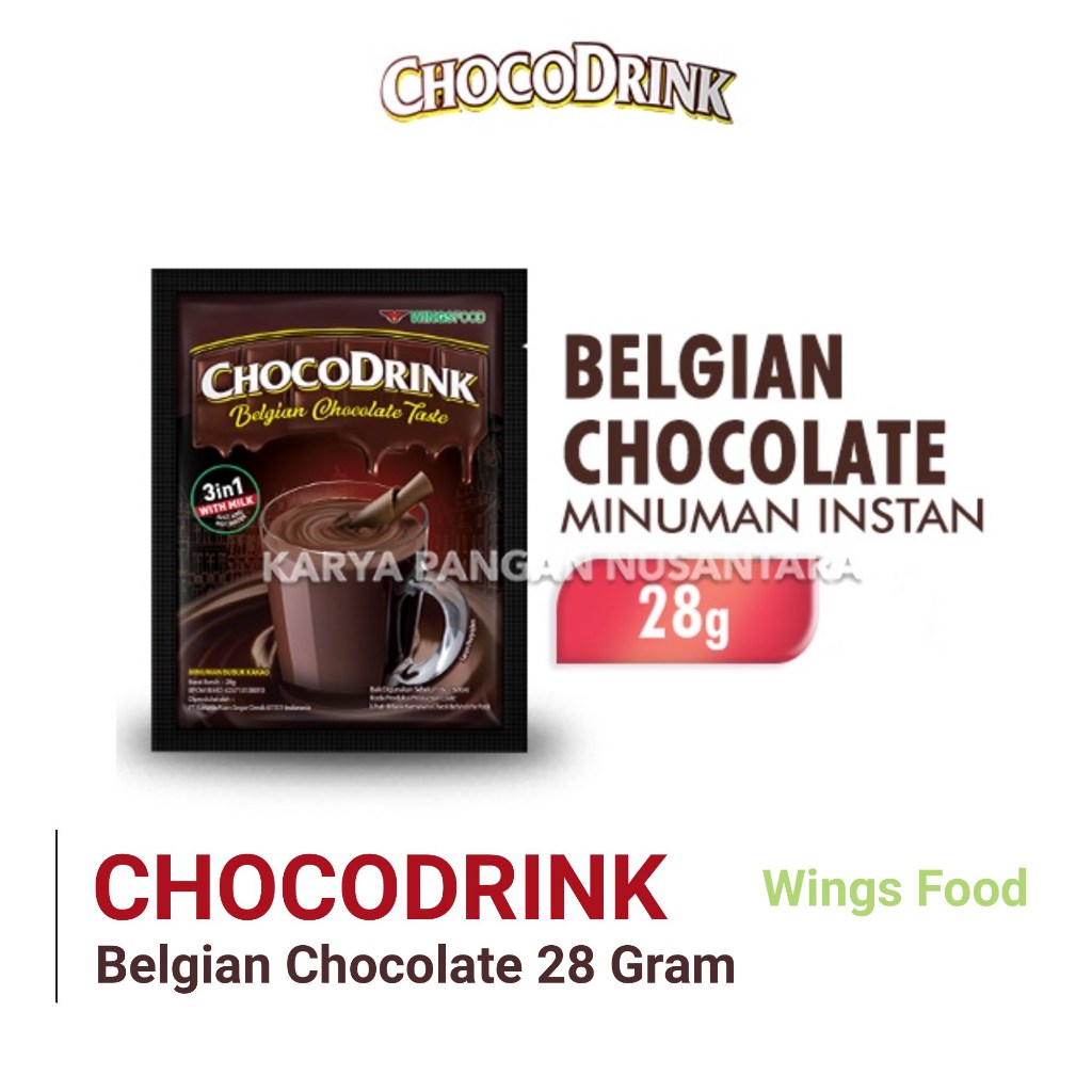 

CHOCODRINK MINUMAN COKELAT 28 GR WINGSFOOD BELGIAN CHOCOLATE SACHET