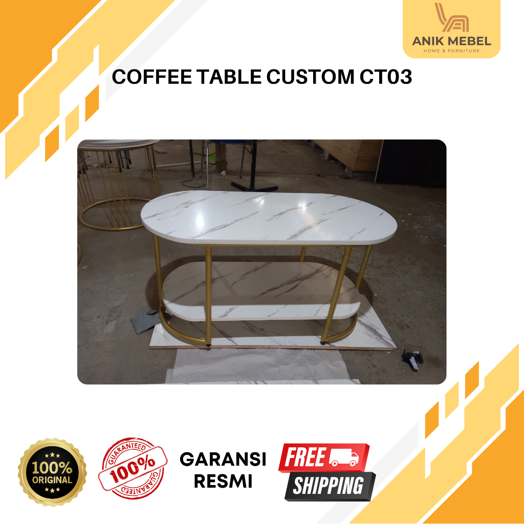 Coffee table / meja tamu minimalis CT03 custom - Anik Mebel & Elektronik Furniture Purwodadi Groboga