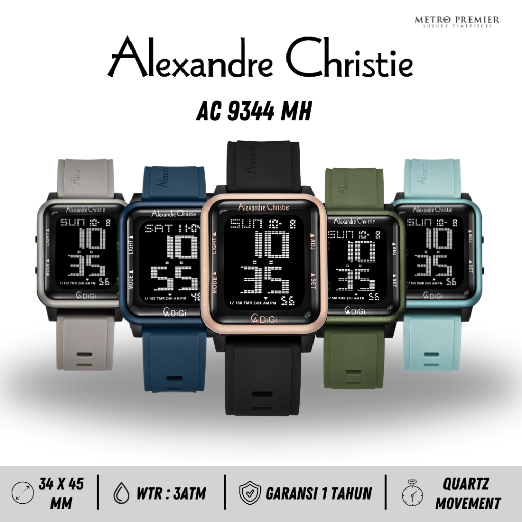 Jam Tangan Alexandre Christie Wanita AC 9344 AC9344 Digital Rubber Original & Garansi Resmi 1 Tahun