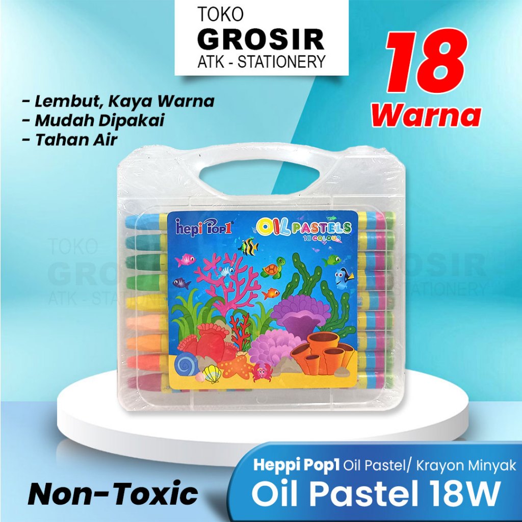 

Crayon Hepi Pop1 18 Warna / Oil Pastel Heppi Pop1
