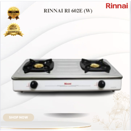 RINNAI KOMPOR GAS 2 TUNGKU RI 602E (W) API EKONOMIS/RI602E(W)/RI-602E(W)/RI 602 E (W)/RI602E(W)