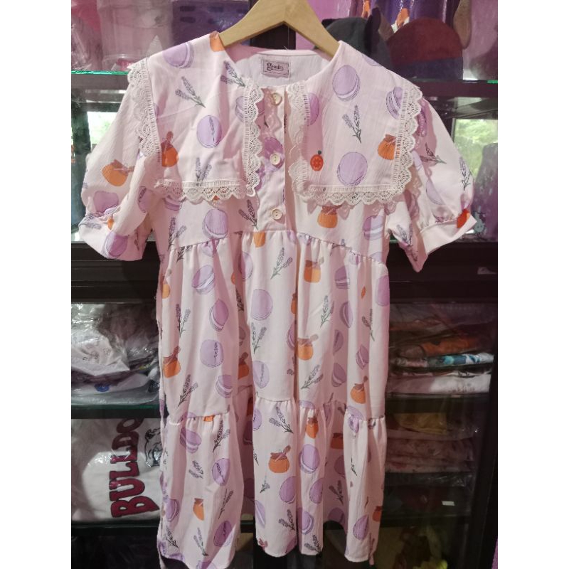 DRESS GEMINI MOTIF MACAROON#ORIGINAL BANGKOK