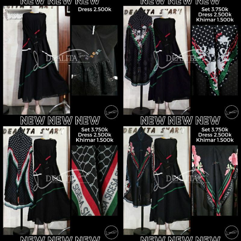 Set Palestine Series with Black Sisesa Dress New