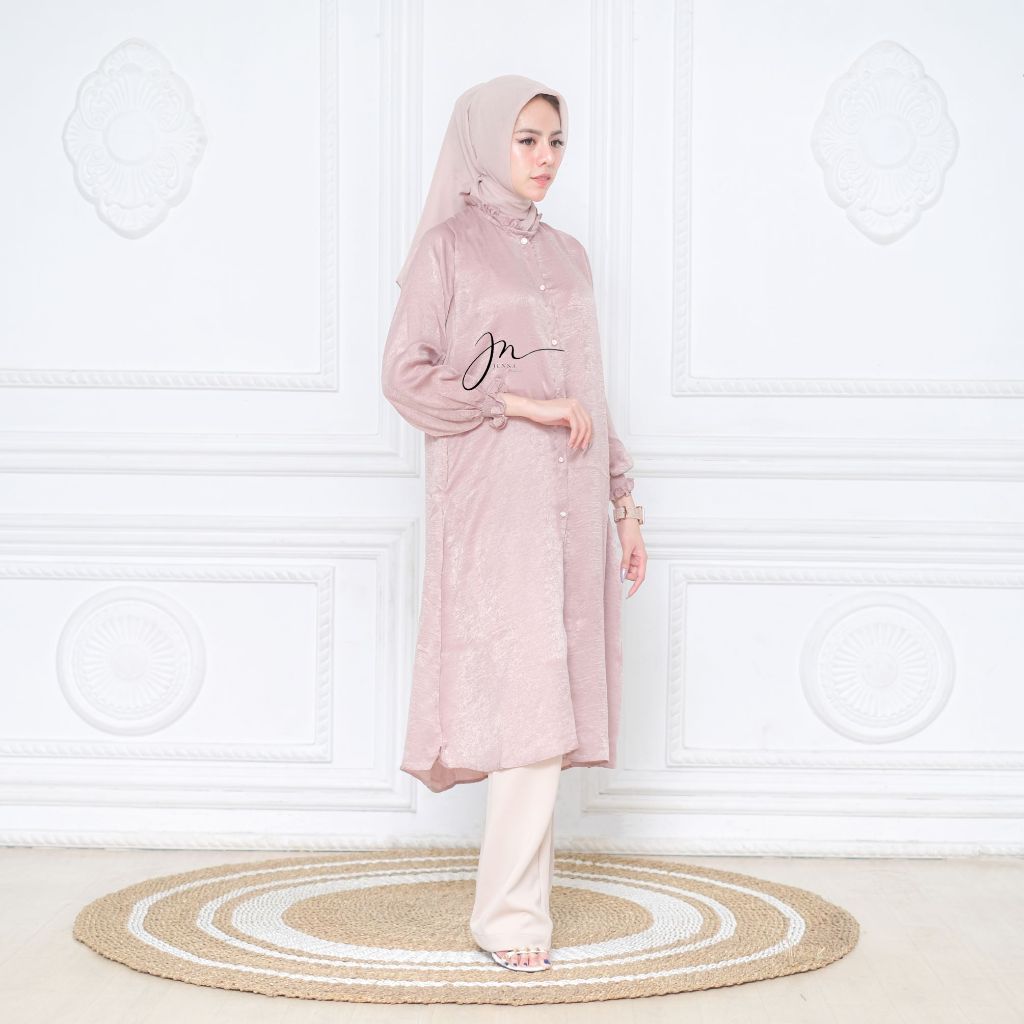 Puspa Tunic Silk / Tunic wanita / Tunic polos / Tunic Midi / Long Tunic