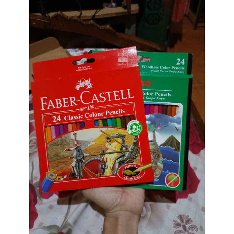 Pensil warna faber castel dan joyko sepaket preloved