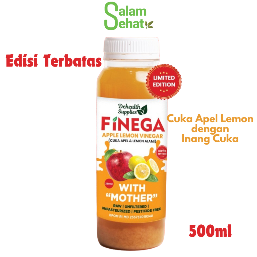 

LIMITED EDITION - FINEGA d/h VINEGA Dehealth Cuka Apel Lemon / Apple Lemon Vinegar 500ml