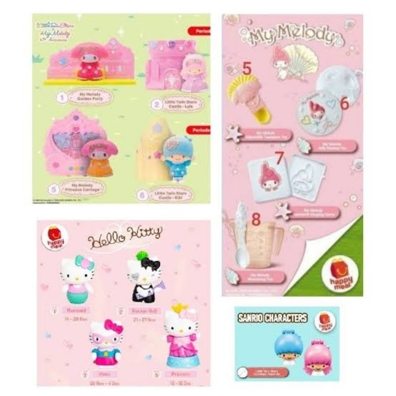 FIGUR MCD MCDONALD'S HAPPY MEAL TOYS - MELODY / HELLO KITTY / CINAMONROLL SANRIO