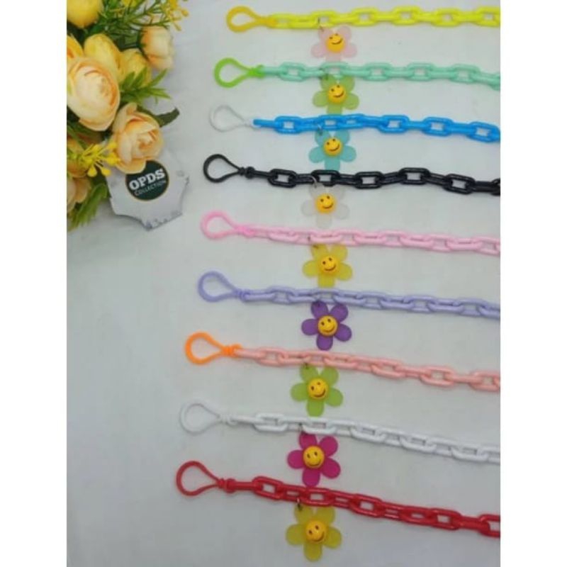 Strap Masker Anak Rantai Strap Mask Korea Chain Strap Rantai Manik Sunflower