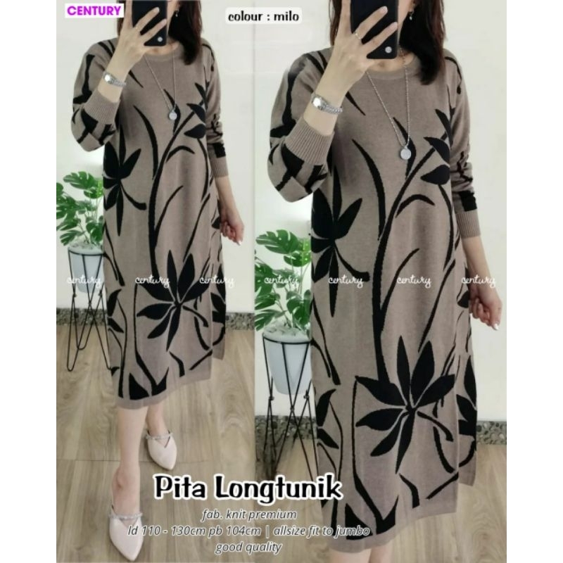 ATASAN BLOUSE LONG TUNIK JUMBO/PITA/BLOUSE LONG TUNIK KNIT PREMIUM JUMBO LD 130 CM FIT XXXL