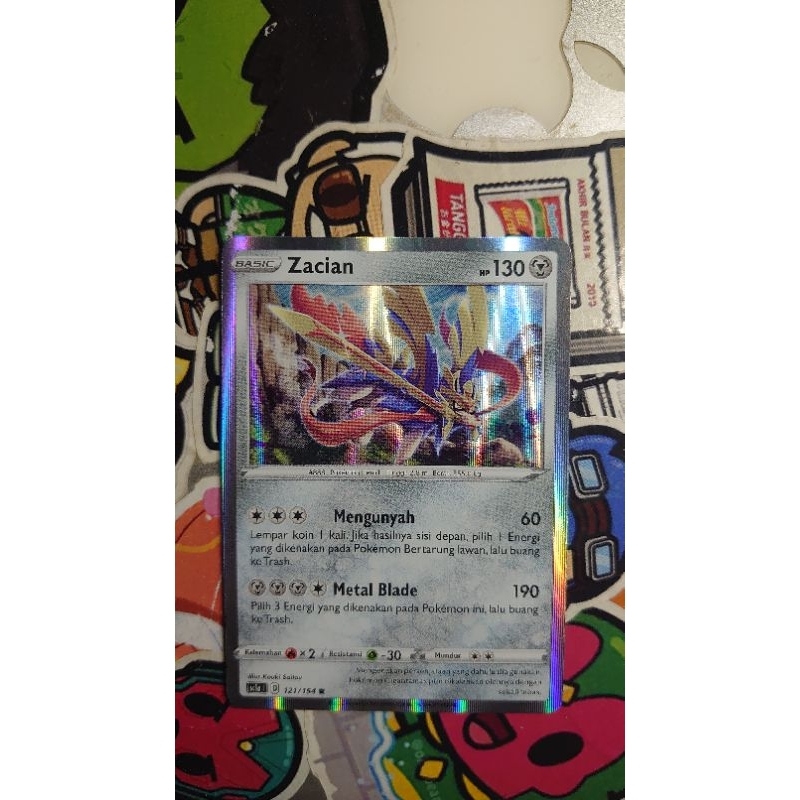 Kartu Pokemon / TCG pokemon Indonesia version. zacian Hologram