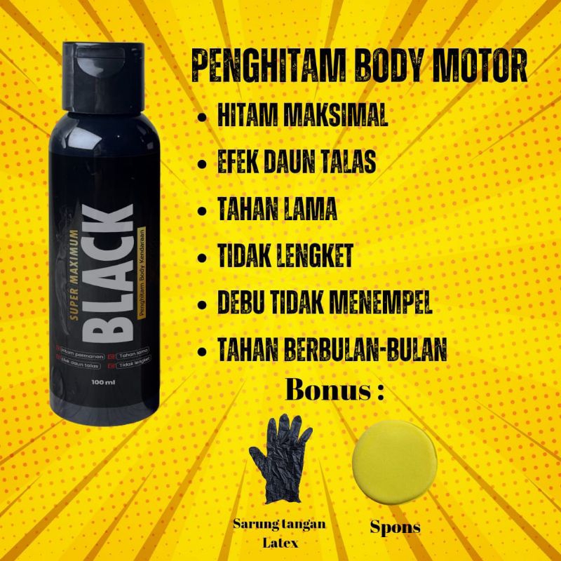 Penghitam Body Kasar Kendaraan Motor Dan Mobil permanen