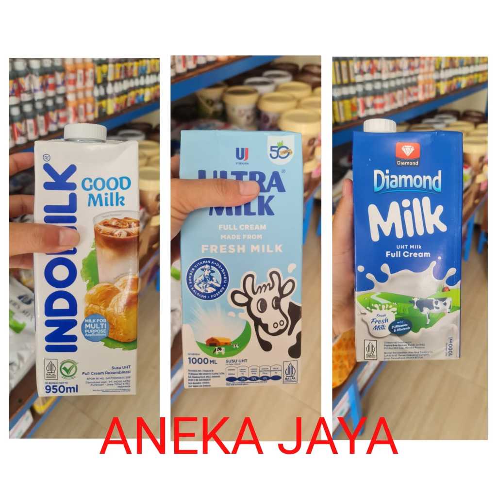 

Susu UHT Diamond / Ultra Milk / Indomilk Full Cream 1L (1 Liter)