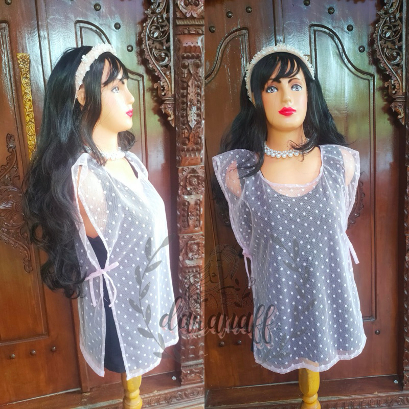 rompi tile dot, KODE: AWK-0222,vest brukat, outher wanita kekinian, rompi tali samping