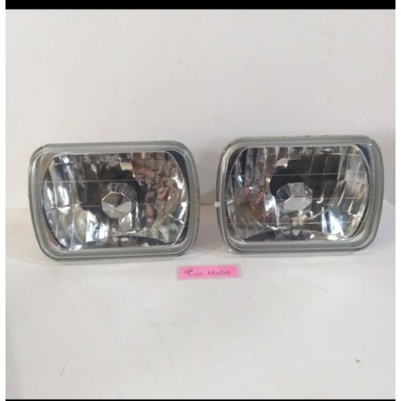 Head lamp lampu besar kotak besar 7 Inch in model Kristal bohlam type H4 Kijang Super Kapsul SX LX Z