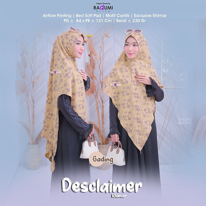 Desclaimer khimar original raqumi // hijab printing airflow //hijab syar'i // hijab motif