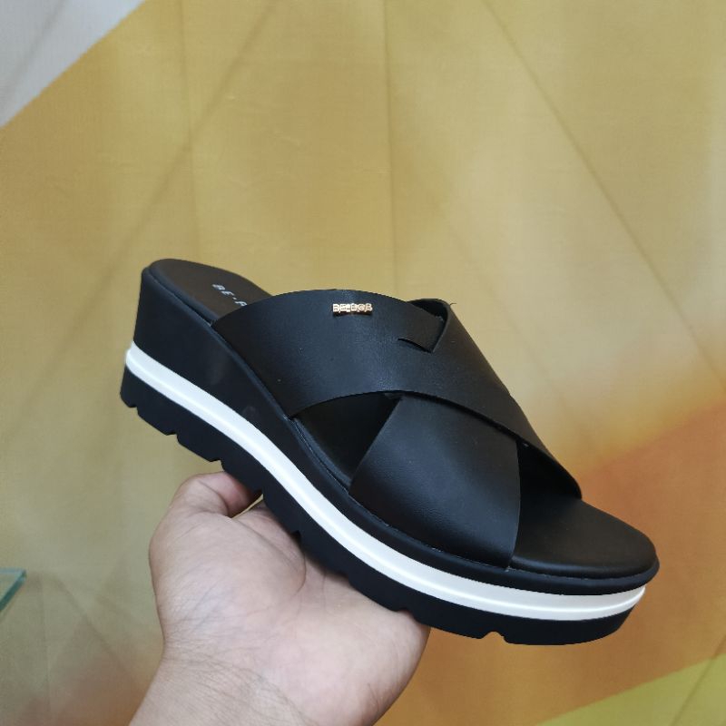 WEDGES CASUAL MOTIF TALI SILANG TINGGI 8CM RINGAN |BAHAN PREMIUM || WEDGES SANDAL WANITA BE. BOB ORI