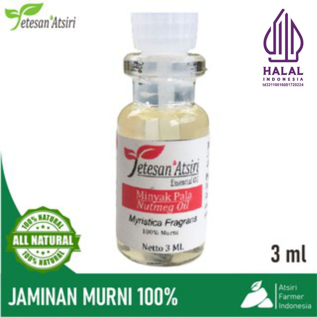 3ml minyak atsiri pala murni 100% nutmeg pure essential oil 100% MURNI aromatherapy diffuser oil