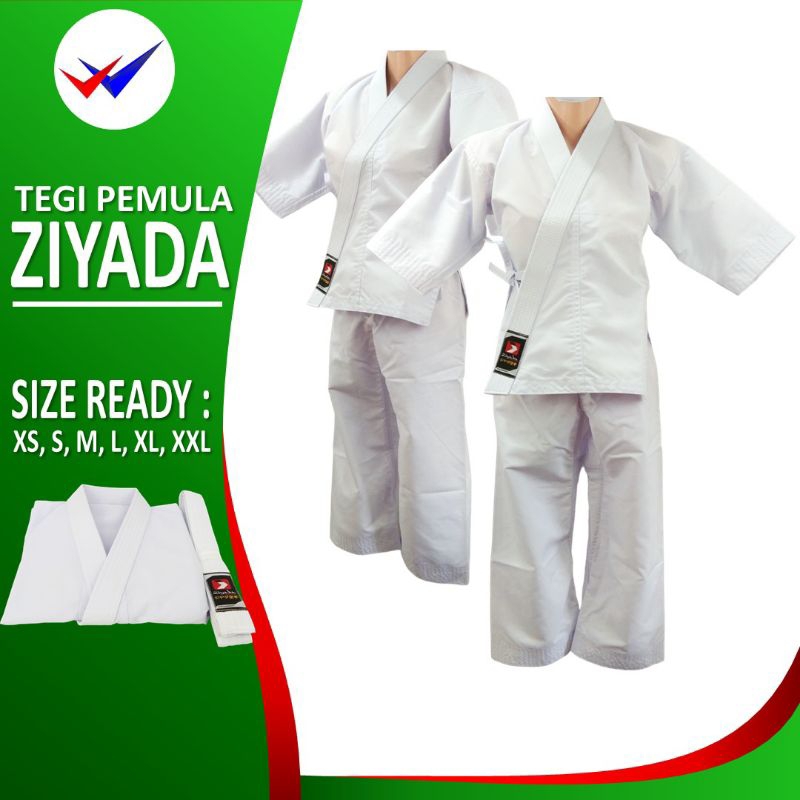 Seragam baju karate pemula ziyada tegi gi pakaian judo aikido jujitsu