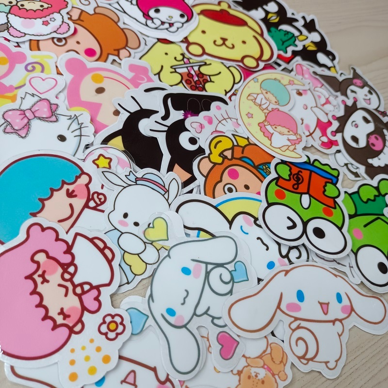 

Stiker Transparant Satuan Sanrio Hello Kitty Keropi My Melody Waterproof Sticker Ecer Lucu Aesthetic Hiasan Laptop Botol Tumbler Case Hp DIY Stiker Laptop Notebook