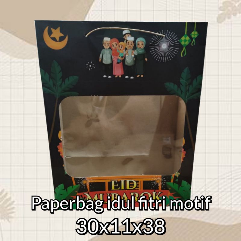 

Paperbag mika idul fitri Family motif 30x11x38