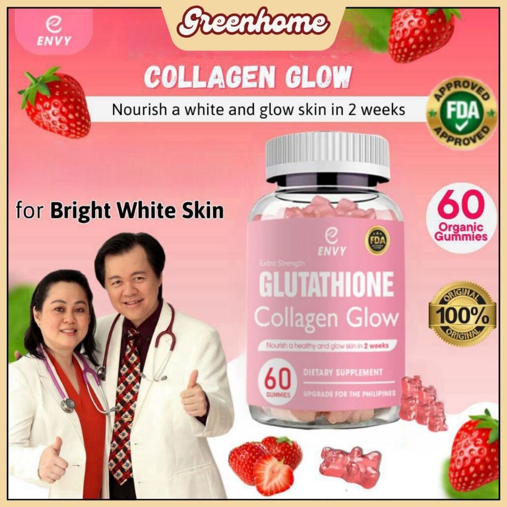 Envy Collagen Glutathione Gummies Glow Collagen Gummies Anti-Aging Whitening Skin Collagen Capsule