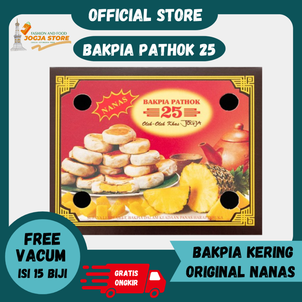 BAKPIA PATHOK 25 - Kering Original Nanas - Bakpia Terlaris di Jogja