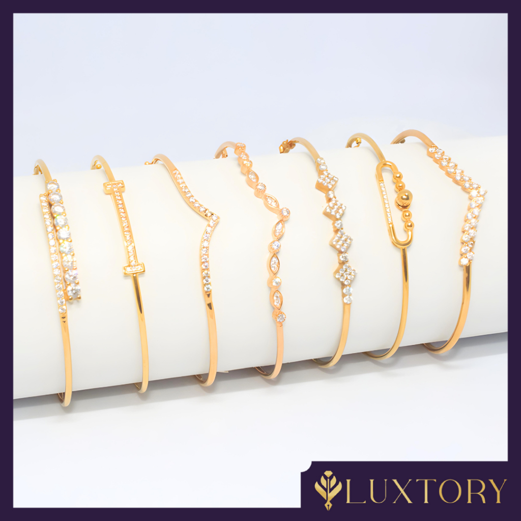 Gelang Emas Bangle Model Aurel Permata 6K -8K