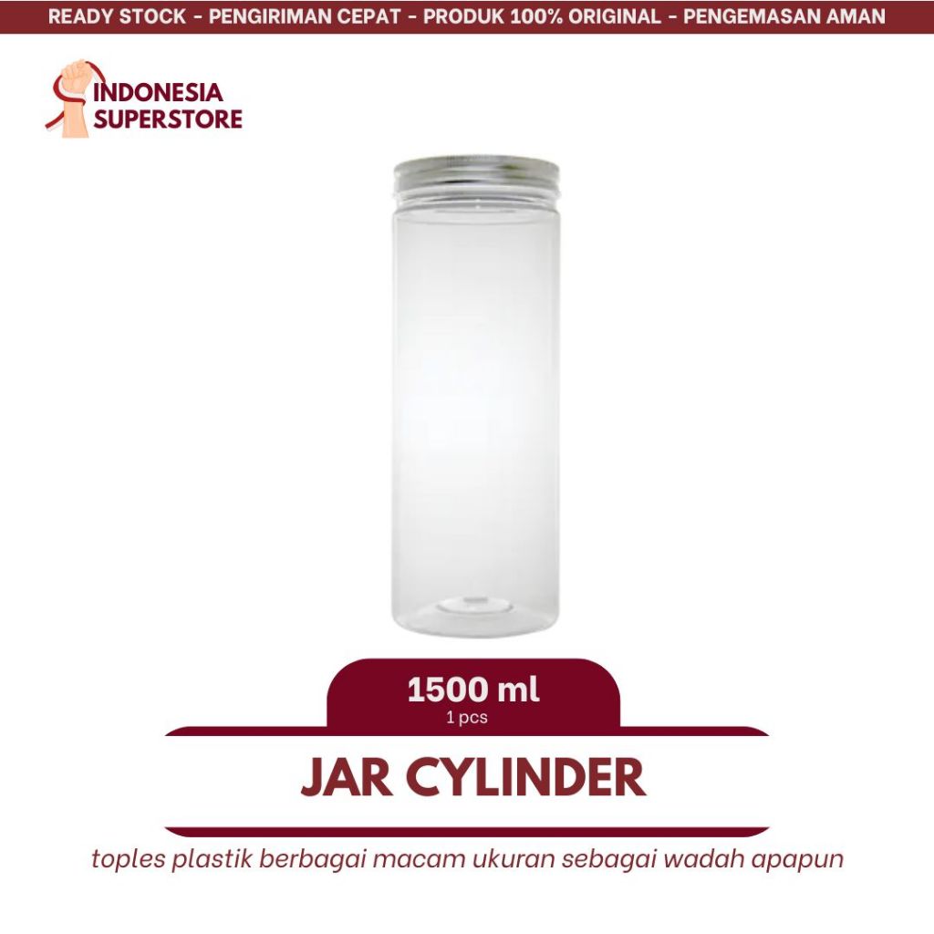 Toples Tabung 1500 ml - Toples Jar Cylinder