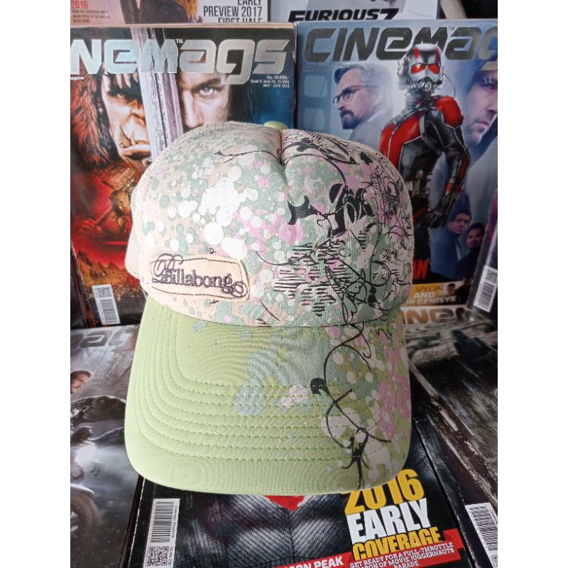 topi Surf Billabong ORI second grafiti hijau