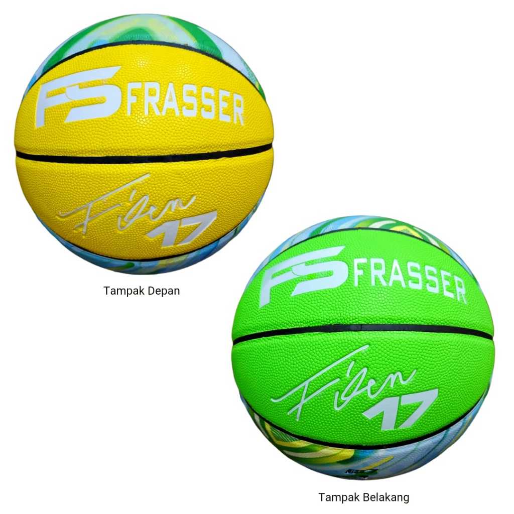 Frasser Bola Basket Original Size 7 Indoor Dan Outdoor Bahan PU Kuning Stabilo BBS PU 04 Mitra