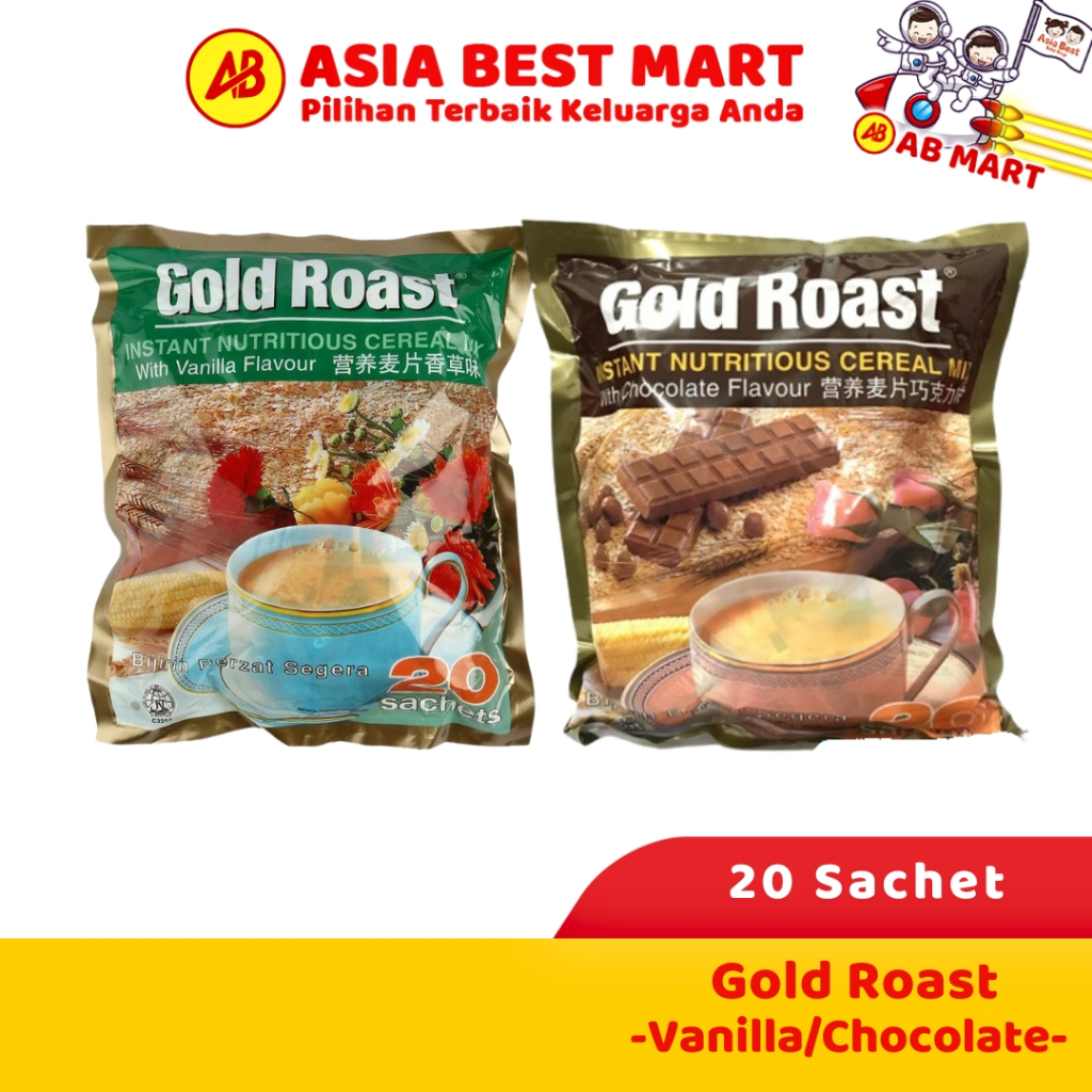 

Gold Roast Vanilla Chocolate Instant Nutritious Cereal Mix 20 Sachets Sereal Kemasan